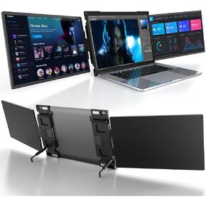 L LIMINK Triple Monitor for Laptop, 14" FHD 1200P Triple Laptop Screen Extender for 13.3-16" Laptops, Laptop Monitor Extender with HDMI & USB C and Plug-Play, for MacOS & Windows - Elite ET14 Pro in Kuwait