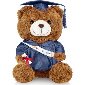 Graduation Bears 2024 Plush Stuffed Animal Bear with Gown Cap Tassel Set Graduate Cute Brown Bear Graduation Gifts Stuffed Bear Doll Plush Bear Toy for Party Supplies(Black, 9 Inch)