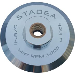 Stadea ABP104Q 6 Inch Hook and Loop Backing Pad With Rigid Aluminium Backing, 5/8" 11 Brass Arbor