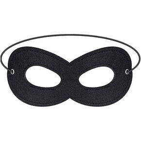 MOFEINI 1 Piece Superhero Felt Eye Mask, Black Super Hero Mask, Half Mask, Halloween Dress Up Masks with Adjustable Elastic Rope- Great Party Cosplay Accessory