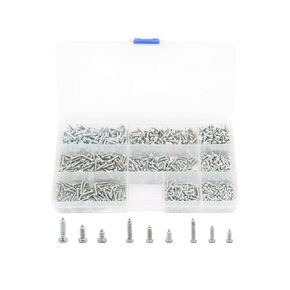 LBY 900pcs M2.3 M2.6 M3 Pan Head Self-Tapping Sheetmetal Screw Assortment Kit, Carbon Steel, Zinc-Plated