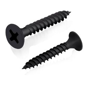 6# 1- ¾ inche 180 PCS, self Tapping Screws, Phillips Flat Head Dark Grey self Tapping Screws, high Strength Carbon Steel Wood Screws, Phosphate Coated Screws, YLUZS