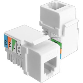 NECABLES 5Pack CAT3 Telephone Keystone Jack Phone Keystone Jack Punch Down Type 110 IDC to RJ11/RJ12 6P6C Female White