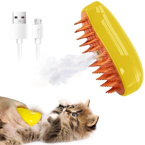 فرشاة Dixvuk Steamy Cat - فرشاة رش 3 في 1 للقطط، فرشاة تنظيف ذاتية للقطط، فرشاة بخار للقطط للتدليك، فرشاة بخار للحيوانات الأليفة لإزالة الشعر المتشابك والمتساقط (أخضر)
