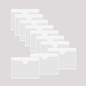Adhesive Clear Pockets,Self Adhesive Clear Label Pockets Adhesive Card Folder Plastic Pockets Holders Sleeves for Index Cards Planners Cabinet Shelves Photo Cd,10Pieces(220x150mm)