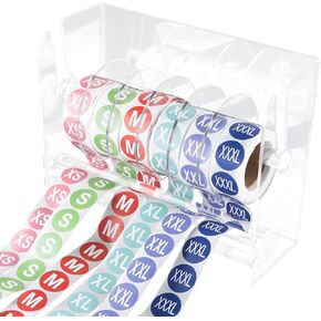 Acrylic Sticker Roll Dispenser, Adjustable Label Dispenser Transparent Label Sticker Holder Organizer Suitable for Office School Home (6 Disks)