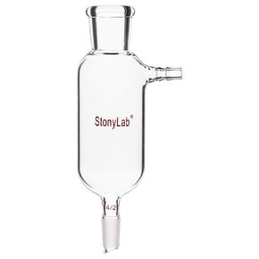 stonylab Vacuum Filtration Adapter, Borosilicate Glass Adapter with 24/40 Standard Taper Inner Lower Joint, Pluro Stopper Size #5, 250 ml