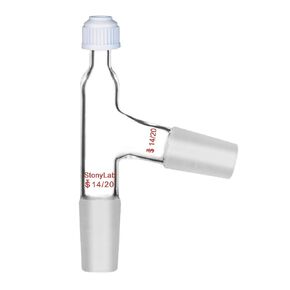 StonyLab 3 Way Distilling Thermometer Adapter with 24/40 Joints and Screw Cap for Distillation Apparatus