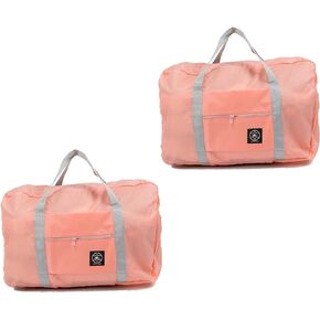 2 Pack Foldable Travel Duffel Bag with Trolley Sleeve, Lightweight Collapsible Luggage Bags for Traveling, Folding Over Night Bag, Carry on Weekender Bags for Women Men Clearance (Blue)