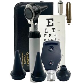 Artlab-Premium 3-in-1 Otoscoope Oph Diagnostic Set- Multi-Function Otoscope- Kit for Home,Medical & Nursing Students-Sight Chart, Replacement Tips, Easy to Carry Case (36 Pcs Set Ent Set)