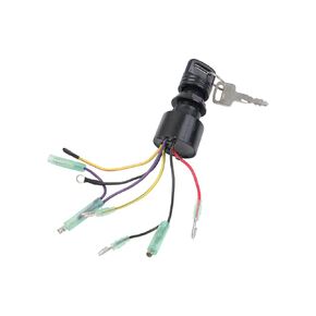 AFEISOL Boat Ignition Switch with Key 87-17009A2 87-17009A5 Replacement for Mercury Mariner Outboard Motor Control Box with 2 Keys 3 Position 6 Wire Connectors