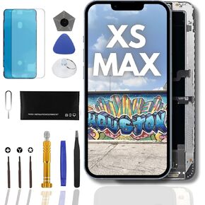 LW LCD Screen Replacement for iPhone Xs Max 3D Touch Screen Digitizer 6.5" LCD Display with Assembly Full Repair Toolkit Tempered Glass Protector Waterproof Model A1921 A2101 A2102 A2104