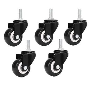 1.5 inch 5-Piece Set PU Swivel casters with a Weight Capacity of 240 kg Trolley Furniture casters Replacement (no Brake casters)