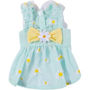 Dog Dresses for Small Dogs Girls Floral Puppy Dresses Pet Dog Princess Bowknot Dress Cute Doggie Summer Outfits Dog Clothes for Yorkie Female Cat Small Pets in Kuwait