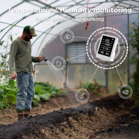 جهاز مراقبة جودة الهواء MXY، ثاني أكسيد الكربون الاحترافي والدقيق، TVOC، HCHO، عداد جسيمات الرطوبة ودرجة الحرارة، للمنزل، المكتب، المدرسة، الفندق، السيارة in Kuwait