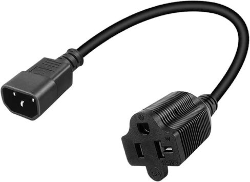 محول Toptekits Nema 5-15r إلى C14، IEC C14 ذكر إلى NEMA 5-15R محول الطاقة in Kuwait