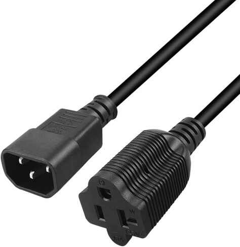محول Toptekits Nema 5-15r إلى C14، IEC C14 ذكر إلى NEMA 5-15R محول الطاقة in Kuwait