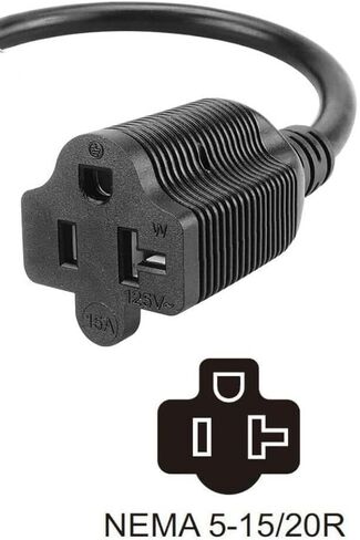 محول Toptekits Nema 5-15r إلى C14، IEC C14 ذكر إلى NEMA 5-15R محول الطاقة in Kuwait