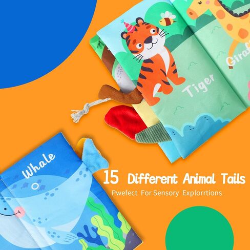 2PCS Baby Books - Montessori Toys Cute Animal Theme Baby Cloth Books 6 to 12 Months, Soft Stuffed High Contrast Crinkle Infant Sensory Toys, Boys&Girls Kids Early Learning Gifts in Saudi Arabia