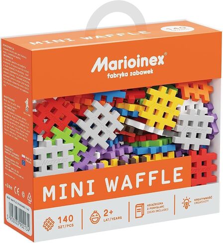 Mario-Inex Mini Waffle Block Construction Playset for Kids- 140 Rainbow Interlocking Puzzle Pieces- Improves Fine Motor Skills- STEM/STEAM Building Montessori Toys for Boys and Girls Ages 3+ in Saudi Arabia