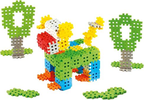 Mario-Inex Mini Waffle Block Construction Playset for Kids- 140 Rainbow Interlocking Puzzle Pieces- Improves Fine Motor Skills- STEM/STEAM Building Montessori Toys for Boys and Girls Ages 3+ in Saudi Arabia