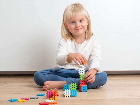 Mario-Inex Mini Waffle Block Construction Playset for Kids- 140 Rainbow Interlocking Puzzle Pieces- Improves Fine Motor Skills- STEM/STEAM Building Montessori Toys for Boys and Girls Ages 3+ in Saudi Arabia