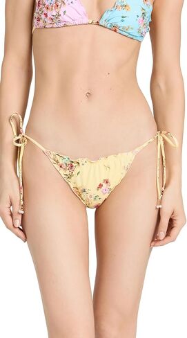 PQ Swim Women's Embroidered Lettuce Edge Tie Full Bikini Bottoms in Saudi Arabia