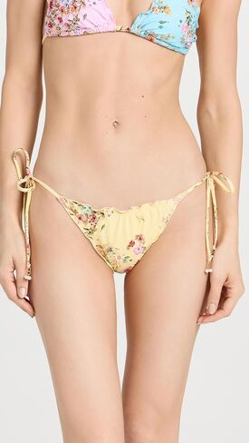 PQ Swim Women's Embroidered Lettuce Edge Tie Full Bikini Bottoms in Saudi Arabia