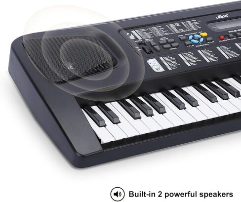 LIEKE 61 مفتاح بيانو كهربائي بلوحة مفاتيح مع ميكروفون حامل للموسيقى للمبتدئين، هدية موسيقية للبيانو الإلكتروني الرقمي المحمول in Kuwait