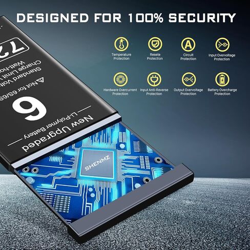 SHENMZ Battery for iPhone 6 (4.7"), [2024 New Upgraded] 7200mAh High Capacity Battery Replacement iPhone 6 Model A1549 A1586 A1589 with Professional Repair Tools Kit in Saudi Arabia