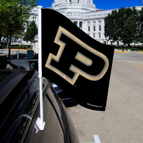 Rico Industries NCAA Purdue Boilermakers Gold Double Sided Car Flag - 16" x 19" - Strong Pole That Hooks onto Car/Truck/Automobile in Saudi Arabia