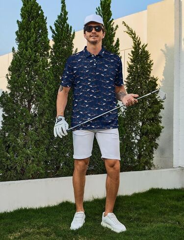 Mens Golf Shirts Golf Polo Shirts for Men Short Sleeve Polo Shirts Golf Gifts in Kuwait