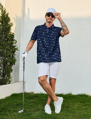 Mens Golf Shirts Golf Polo Shirts for Men Short Sleeve Polo Shirts Golf Gifts in Kuwait