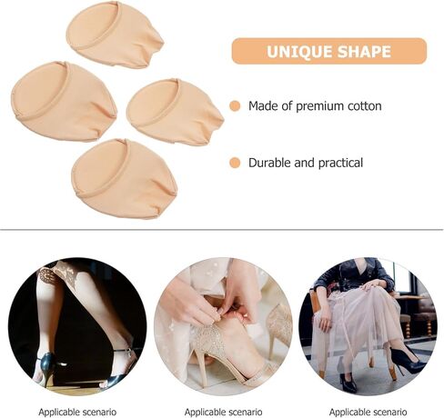 2Pairs Women's Toe Topper Liner Socks Low Cut No Show Toeless Half Socks Forefoot Cushion Pads for Flat,High Heels in Saudi Arabia