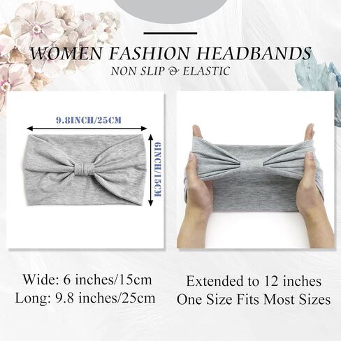 FULZTEY Headbands for Women Fashion Wide Hairbands Neutral Twist Criss Cross Headwraps Boho Bandanas Soft Stretchy Turban Non Slip Yoga Workout Sweat Head Band for Women's Hair Accessories 6Pcs in Saudi Arabia