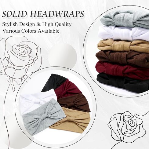 FULZTEY Headbands for Women Fashion Wide Hairbands Neutral Twist Criss Cross Headwraps Boho Bandanas Soft Stretchy Turban Non Slip Yoga Workout Sweat Head Band for Women's Hair Accessories 6Pcs in Saudi Arabia