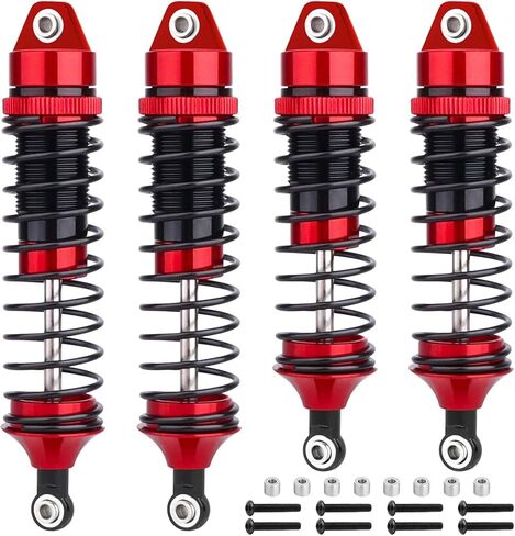AllinRC 5862 Oil Shock Absorber RC Shocks Damper for Traxxas 1/10 Slash 2WD & 4x4 Nitro Rustler Stampede 4X4 VXL Hoss 4x4 Bandit (Red Black) in Kuwait