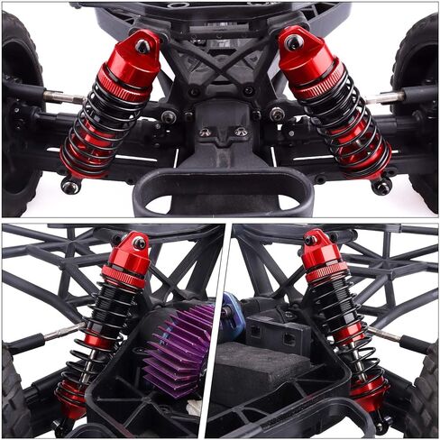 AllinRC 5862 Oil Shock Absorber RC Shocks Damper for Traxxas 1/10 Slash 2WD & 4x4 Nitro Rustler Stampede 4X4 VXL Hoss 4x4 Bandit (Red Black) in Kuwait