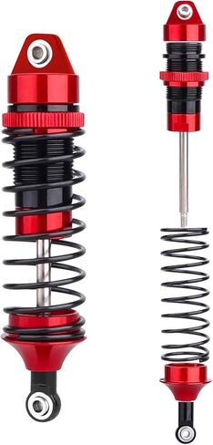 AllinRC 5862 Oil Shock Absorber RC Shocks Damper for Traxxas 1/10 Slash 2WD & 4x4 Nitro Rustler Stampede 4X4 VXL Hoss 4x4 Bandit (Red Black) in Kuwait