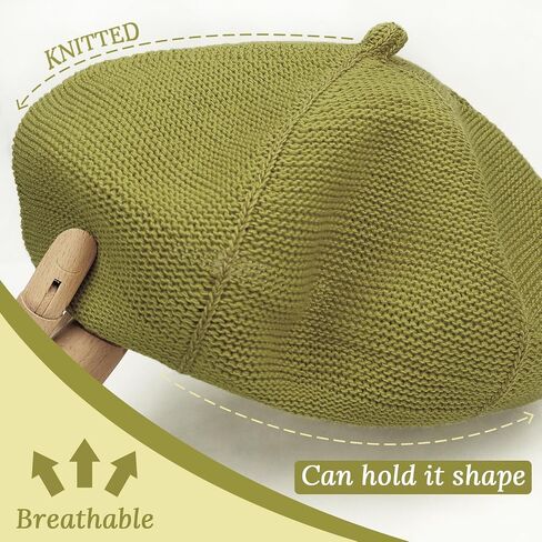 Gllutt Summer Beret Hat for Women Knitting Inner Sweatband with Size Adjustable String Starfish Stripe in Saudi Arabia