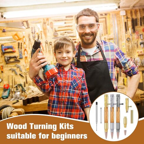 Gisafai 6 Pcs Bolt Action Pen Kits for Woodturning Bulk Woodturning Ballpoint Pen Kit Turning Pen Kits with Pen Mandrel Slimline Pen Turning Supplies for DIY Making Home(Gold) in Saudi Arabia