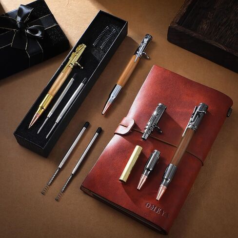 Gisafai 6 Pcs Bolt Action Pen Kits for Woodturning Bulk Woodturning Ballpoint Pen Kit Turning Pen Kits with Pen Mandrel Slimline Pen Turning Supplies for DIY Making Home(Gold) in Saudi Arabia
