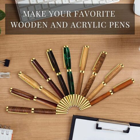 Colarr 48 Pcs Pen Kits for Wood Turning 7mm Slimline Pen Kits Twist Pen Kit with Refill Lathe Turning for DIY Copper Pen Making Office Supplies Friend Teacher Students Gifts(Black) in Saudi Arabia