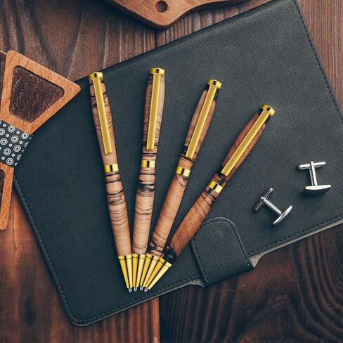 Colarr 48 Pcs Pen Kits for Wood Turning 7mm Slimline Pen Kits Twist Pen Kit with Refill Lathe Turning for DIY Copper Pen Making Office Supplies Friend Teacher Students Gifts(Black) in Saudi Arabia