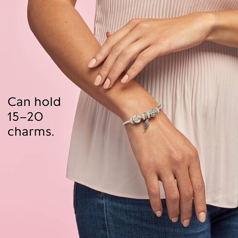 Pandora Moments Logo Clasp Snake Chain Bracelet - Silver Bracelet for Women - Gift for Her - Sterling Silver with 14k Yellow Gold & Cubic Zirconia - 8.3", With Gift Box in Saudi Arabia