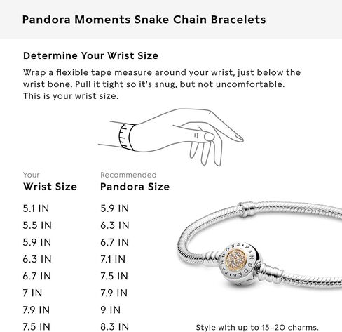 Pandora Moments Logo Clasp Snake Chain Bracelet - Silver Bracelet for Women - Gift for Her - Sterling Silver with 14k Yellow Gold & Cubic Zirconia - 8.3", With Gift Box in Saudi Arabia