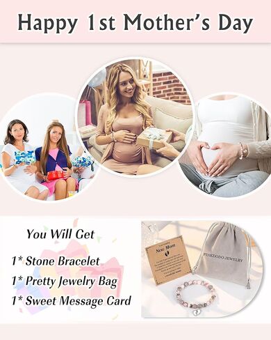 PINKDODO First Mothers Day Gifts for New Mom，Mothers Day Mom Mommy to Be Bracelet Gift in Saudi Arabia