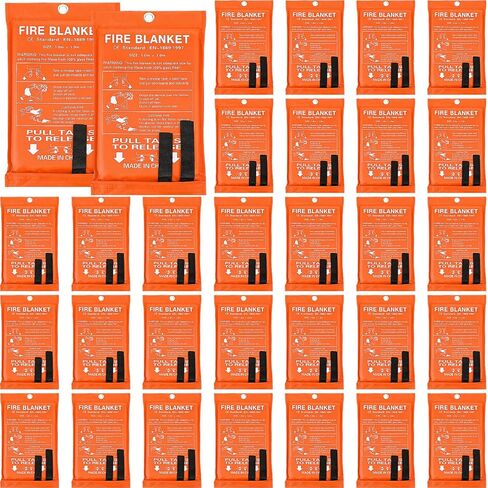 Macarrie 20 Pack 39" x 39" Fire Blanket Emergency Fire Blanket for Home and Kitchen Suppression Blanket Safety Fiberglass Fireproof Blanket Survival for Fireplace Car Office Camping (Red) in Saudi Arabia
