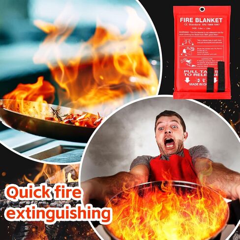 Macarrie 20 Pack 39" x 39" Fire Blanket Emergency Fire Blanket for Home and Kitchen Suppression Blanket Safety Fiberglass Fireproof Blanket Survival for Fireplace Car Office Camping (Red) in Saudi Arabia