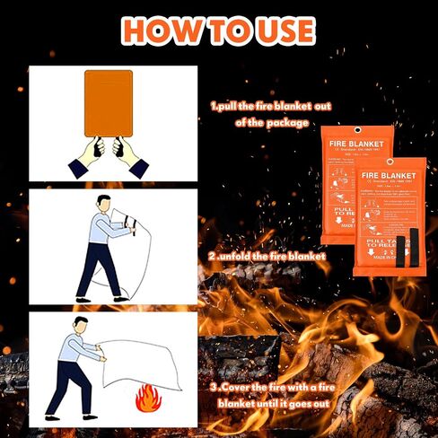 Macarrie 20 Pack 39" x 39" Fire Blanket Emergency Fire Blanket for Home and Kitchen Suppression Blanket Safety Fiberglass Fireproof Blanket Survival for Fireplace Car Office Camping (Red) in Saudi Arabia